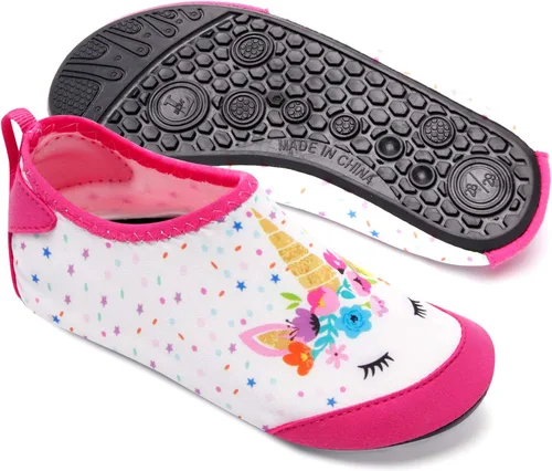 Vista 6 de Joinfree - Zapatos acuáticos de natación para niños y niñas, calcetines acuáticos de secado rápido, zapatos con sensación de pies descalzos