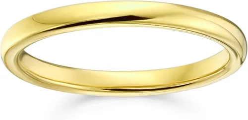 Vista 2 de Bling Jewelry Thin Stackable Minimalist Simple Dome Couples Rose Gold Silver Black Plated Titanium 2MM Wedding Band Ring For Men Women