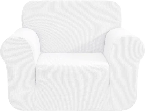 Vista 61 de CHUN YI - Funda elástica de 1 pieza para sillón grande, funda protectora suave de Jacquard con elastano, detalle de cuadros y parte inferior