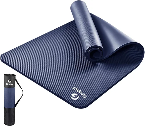 Vista 8 de Gruper Esterilla de yoga antideslizante NBR extra gruesa, 72 pulgadas de largo x 32 pulgadas/24 pulgadas de ancho x 0.6 pulgadas de grosor
