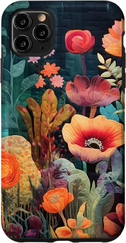 Vista 13 de iPhone 16 Flores coloridas en funda de edredón óptica, flores
