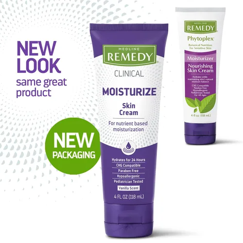 Vista 2 de Medline Remedy Crema clínica para la piel, aroma a vainilla (4 onzas líquidas), crema hidratante facial y corporal para todas las edades, sin