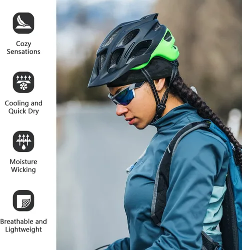 Vista 12 de Gorro con forro para casco de calavera, malla de enfriamiento para hombres y mujeres, se adapta debajo de los cascos