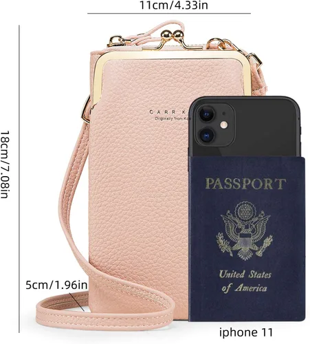Vista 3 de utuher Bolso para teléfono celular, pequeña bolsa cruzada para teléfono celular, bolsa de hombro para teléfono celular, tarjetero, bolso de mano