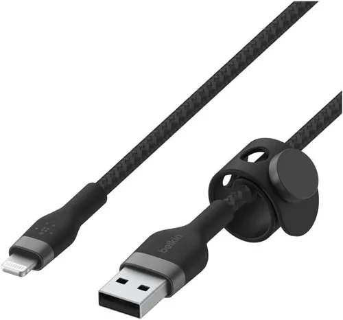 Vista 5 de Belkin BoostCharge Pro Flex Cable Trenzado USB Tipo A a Lightning (1M/3.3FT), Cable de Carga Certificado MFi para iPhone 14, 13, 12, 11, Pro, Max