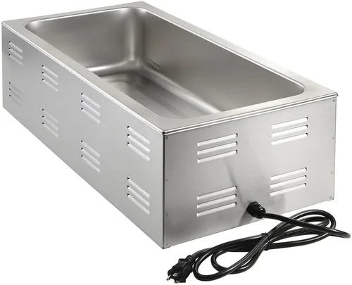 Vista 3 de Kratos Calentador de alimentos eléctrico comercial para encimera Mesa de vapor portátil de tamaño grande 4/3 para eventos con catering Acero