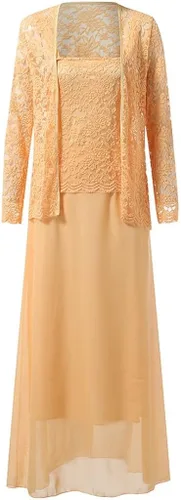 Vista 4 de iZZZHH Vestidos de madre de novia de talla grande para fiesta de boda, trajes de 2 piezas bordados de encaje, cárdigan de gasa con tirantes