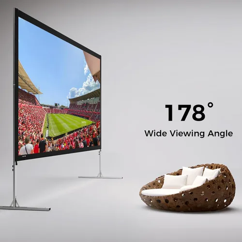 Vista 5 de SCREENPRO - Pantalla de proyector de 100 pulgadas con soporte, pantalla de película rápida para exteriores para patio con patas ajustables