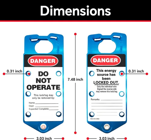 Vista 2 de Lockout Tagout Hasp 5 Pack 6 Agujero Diseño Seguridad Hebilla de Aluminio Bloqueo Azul