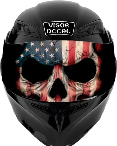 Vista 5 de Calcomanía de visera de calavera para casco compatible con: Icon Shoei Bell HJC Scorpion AGV V2 (V25 Skull)