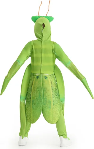 Vista 6 de Disfraz de mantis rezando verde para niños y niñas, disfraz de Halloween, ropa de mantis divertida para niños