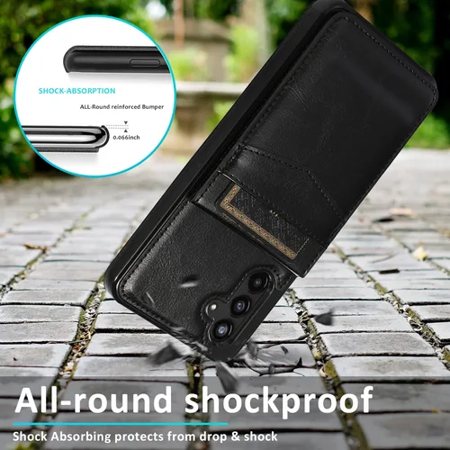Vista 7 de Asuwish Funda de teléfono para Samsung Galaxy A13 5G con protector de pantalla de vidrio templado, soporte para tarjetas de crédito, soporte
