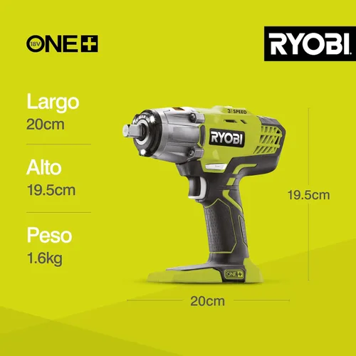 Vista 11 de Ryobi R18IW3-0 18V ONE+ Llave de impacto inalámbrica de 3 velocidades