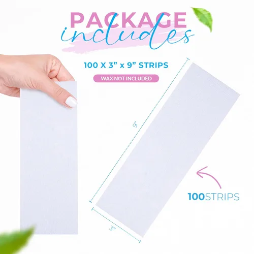 Vista 4 de Tifara Beauty Tiras de cera no tejidas grandes 3x9 para cuerpo y rostro (100)