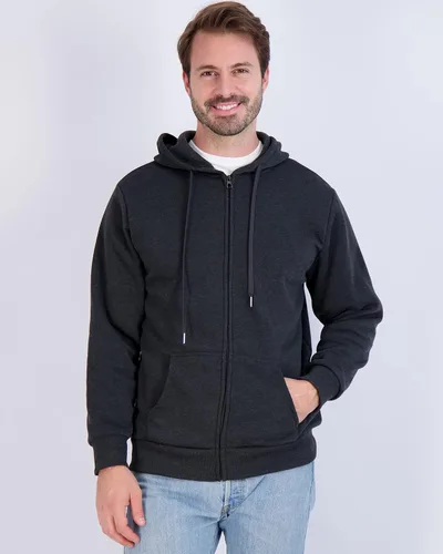 Vista 2 de Paquete de 3 sudadera con capucha de manga larga y cremallera completa para hombre chaqueta atlética disponible en tallas grandes y altas