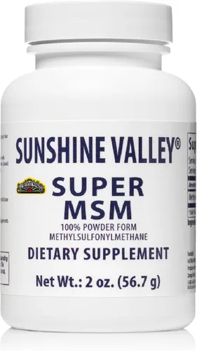 Vista 5 de Sunshine Valley Polvo Super MSM (Metilsulfonilmetano), sin sabor, 4 oz
