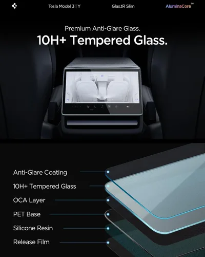 Vista 3 de Spigen Protector de pantalla mate para modelo 3 (2024-2026), modelo Y