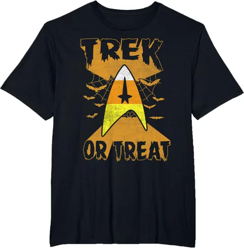 Vista 7 de Star Trek Candy Corn Trek Or Treat - Camiseta de Halloween, Negro, S
