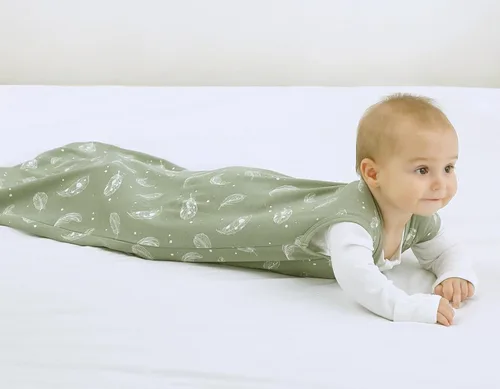 Vista 3 de Owlivia Manta Portátil de Algodón Orgánico para Bebé 0.5 TOG - Saco de Dormir Ligero con Cremallera de 2 Vías, Saco de Dormir de Transición Swaddle