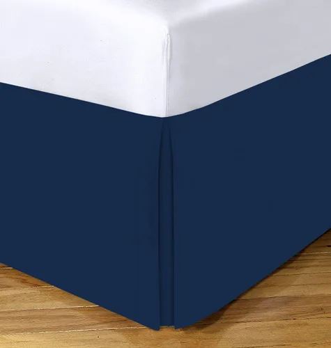 Vista 13 de Falda de cama – Falda de cama plisada 100% algodón egipcio de 800 hilos – Fácil ajuste con falda de cama a medida de 12 pulgadas – Tamaño individual