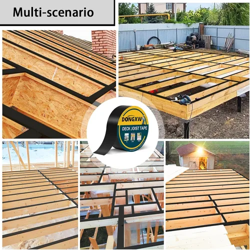 Vista 8 de Dongxw Cinta de Vigueta para Terraza 2''×50', Cintas Impermeables de Butilo para Vigas de Terraza, Cinta de Sellado Resistente a la Intemperie