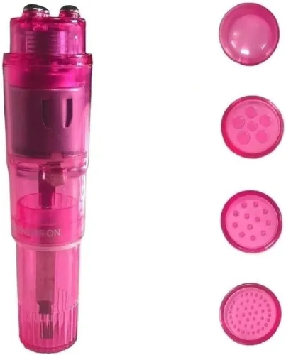 Vista 4 de Pequeño mini masajeador portátil para cara corporal, cuello, cabeza, masaje de espalda con 4 cabezas (1 unidad, azul)