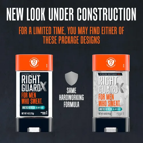 Vista 3 de Right Guard Xtreme Defense - Gel desodorante antitranspirante, aroma Arctic Refresh - Desodorante 5 en 1 en los que los hombres pueden confiar, gel