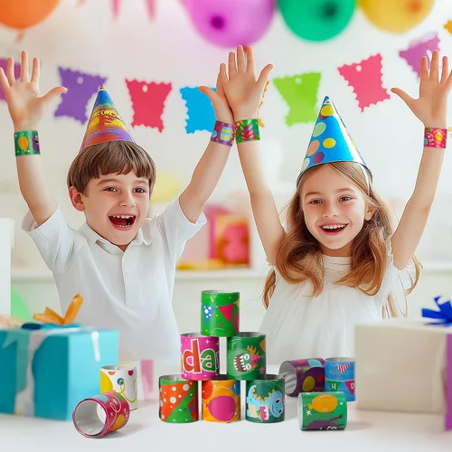 Vista 3 de Childom 36 piezas Pulseras de cumpleaños con cierre, regalos de pulseras para fiestas, decoraciones de cumpleaños, rellenos de bolsas de golosinas