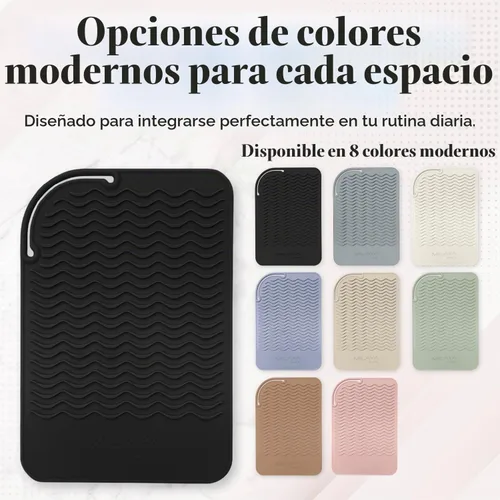 Vista 7 de Milaya Beauty Accesorios de Tocador Alfombrilla Resistente al Calor – Soporte de Silicona para Plancha de Pelo y Rizador, Alfombrilla de Tocador