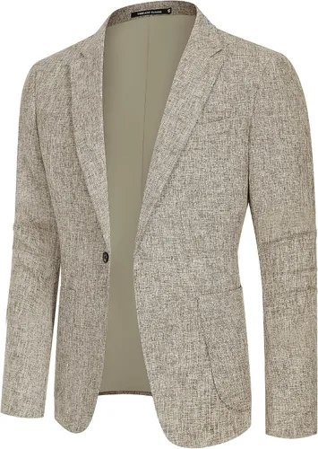 Vista 9 de Blazer casual para hombre, chaqueta de lino ajustada, chaquetas de traje para hombre, blazer casual, abrigo deportivo, trajes de lino
