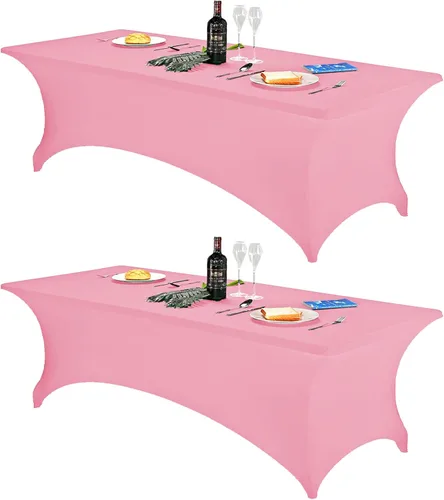 Vista 122 de FORLIFE - Funda de mesa de elastano, mantel ajustado de 4 pies para mesas rectangulares, funda elástica para patio, universal para bodas, banquetes