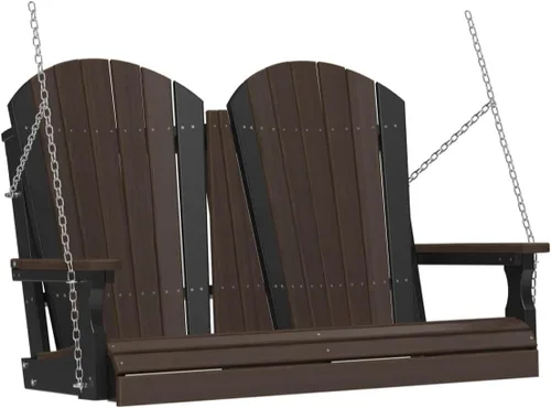 Vista 21 de LuxCraft Columpio Adirondack de 4' - Disponible en 22 colores Caoba antigua