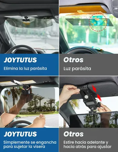 Vista 3 de JOYTUTUS Visera solar para camioneta, paquete de 2 extensores polarizados para camión, extensión universal UV400 para visera de automóvil