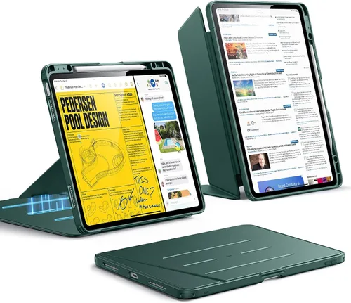 Vista 34 de ESR - Funda para iPad Air de 11 pulgadas M3/M2 (2025/2024), iPad Air de 5ª/4ª generación (2022/2020), funda con soporte vertical, múltiples ángulos