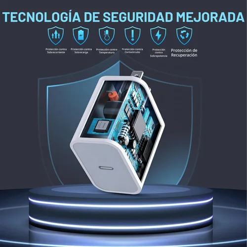 Vista 4 de Cargador rápido para iPhone, cargador de iPhone de carga rápida [certificado Apple MFi], paquete de 3 cargadores de Apple, USB C, bloque de carga