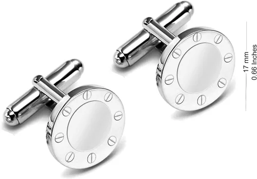 Vista 2 de LeCalla Gemelos de plata de ley para hombre, para papá, padre, abuelo, padre, Plata de ley, no conocido