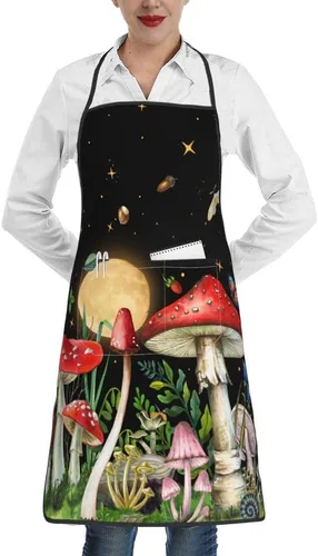 Vista 14 de Delantales con babero para mujeres y hombres, delantal de cocina con bolsillos para cocina, parrilla, barbacoa, pintura, jardinería