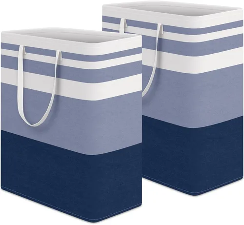 Vista 16 de HomeHacks - Paquete de 2 cestas grandes para ropa sucia, bolsas para ropa sucia (azul 75 pulgadas de largo x 2)