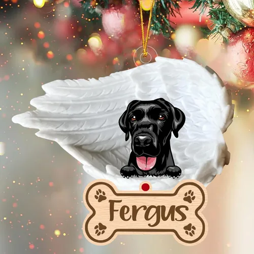 Vista 36 de Adorno de perro afgano de 1 ángel, adorno acrílico 2D personalizado conmemorativo para perros, regalo por pérdida de mascotas, regalo