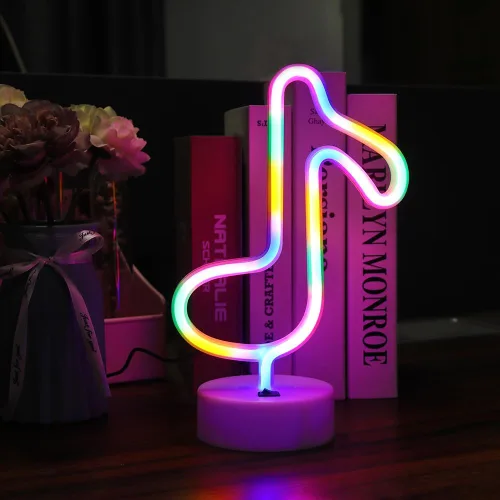 Vista 2 de GUOCHENG Letrero de neón con forma de notas musicales, luz nocturna LED de neón con batería y alimentada por USB, lámparas de iluminación creativas