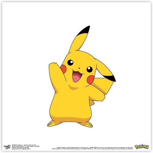 Vista 9 de Trends International Gallery Pops Pokemon - Pikachu Waving Pose - Arte de pared, versión enmarcada blanca, 12 x 12 pulgadas Versión enmarcada