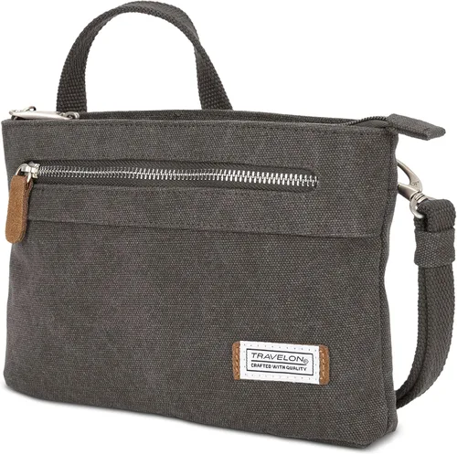 Vista 3 de Travelon - Bolsa bandolera para mujer, antirrobo, Pewter), 33226 540