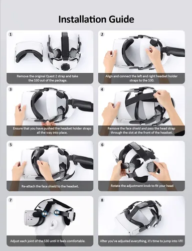 Vista 7 de NexiGo Correa de cabeza para Oculus Quest 2, repuesto para correa Elite, correa de cabeza ajustable, mayor apoyo y equilibrio, reducción de presión