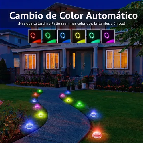 Vista 4 de Brizled - Luces solares para suelo, 12 unidades, 16 luces LED que cambian de color para exteriores