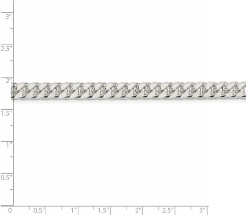 Vista 4 de Pulsera cubana de plata de ley 925 de 0.256in con eslabones abovedados