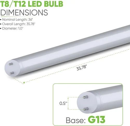 Vista 3 de NYLL Tubo LED T8 G13 tipo A Plug & Play de 3 pies, blanco cálido (2700 K), repuesto directo para 30 W F30T8/WW, F30T12/SPX30, F30T12/SP30, F30W/830