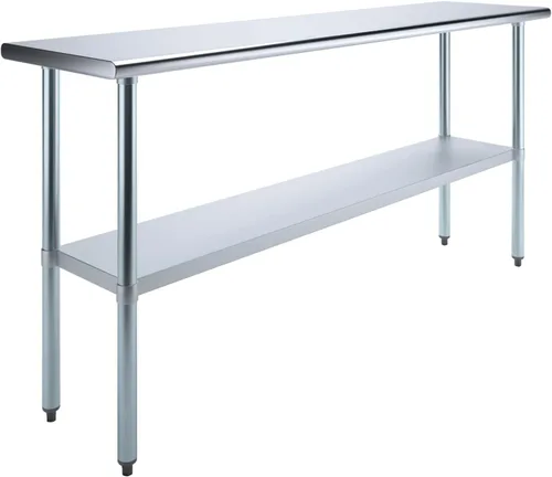 Vista 33 de Mesa de trabajo de acero inoxidable, mesa de metal