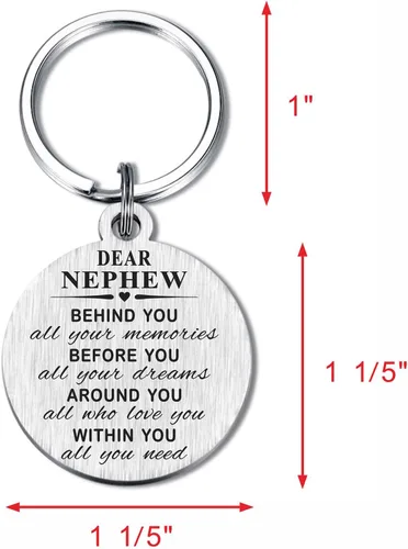 Vista 3 de Nephew Gifts - Best Nephew Ever Keychain - Graduation Christmas Gift to My Nephew