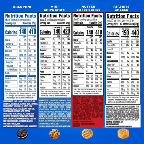 Vista 2 de Mini galletas OREO, mini galletas CHIPS AHOY!, Nutter Butter Bites y RITZ Bits galletas de queso, paquete surtido, 15 bolsas grandes