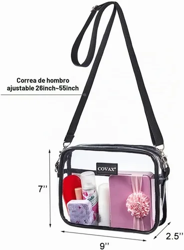 Vista 4 de Bolso cruzado transparente, aprobado para estadios, para conciertos, eventos deportivos
